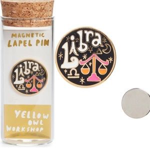 NWT Yellow Owl Workshop Libra Magnetic Lapel Pin